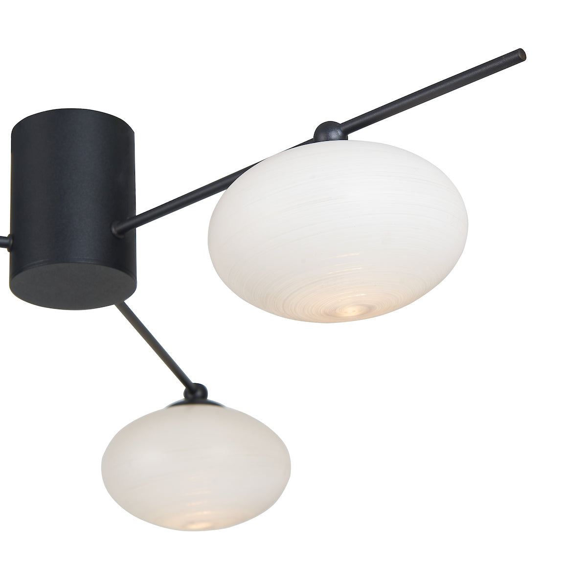 Freyza - Dar Jasper 3 Light Semi Flush Matt Black Opal glass