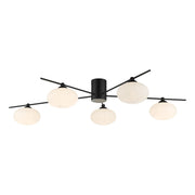 Freyza - Dar Jasper 5lt Semi Flush Matt Black Opal Glass