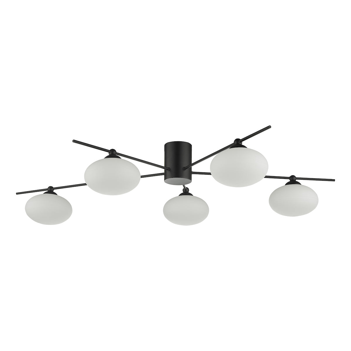 Freyza - Dar Jasper 5lt Semi Flush Matt Black Opal Glass