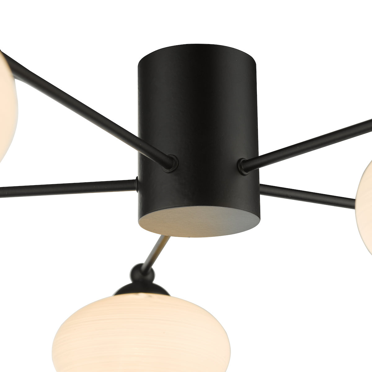 Freyza - Dar Jasper 5lt Semi Flush Matt Black Opal Glass