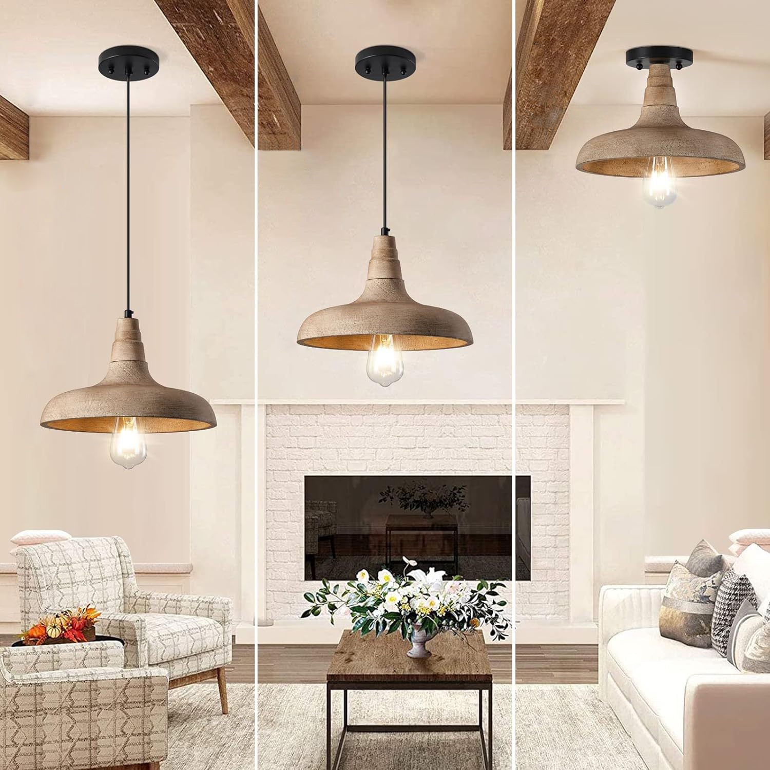 Freyza | Acarira Natural Wooden Wood Pendant Light – Kitchen Dining Room