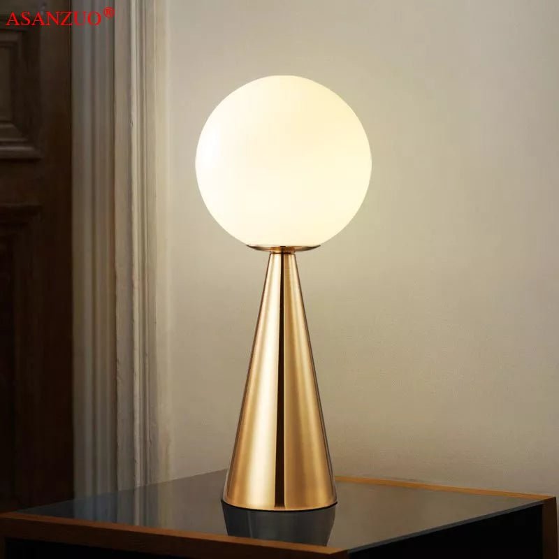 JadeedGlow | Elegant Playful Golden Glass Table Lamp for Bedroom and Living Room 0