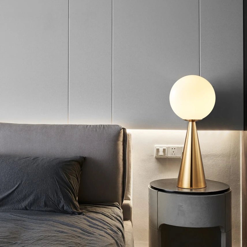 JadeedGlow | Elegant Playful Golden Glass Table Lamp for Bedroom and Living Room 5