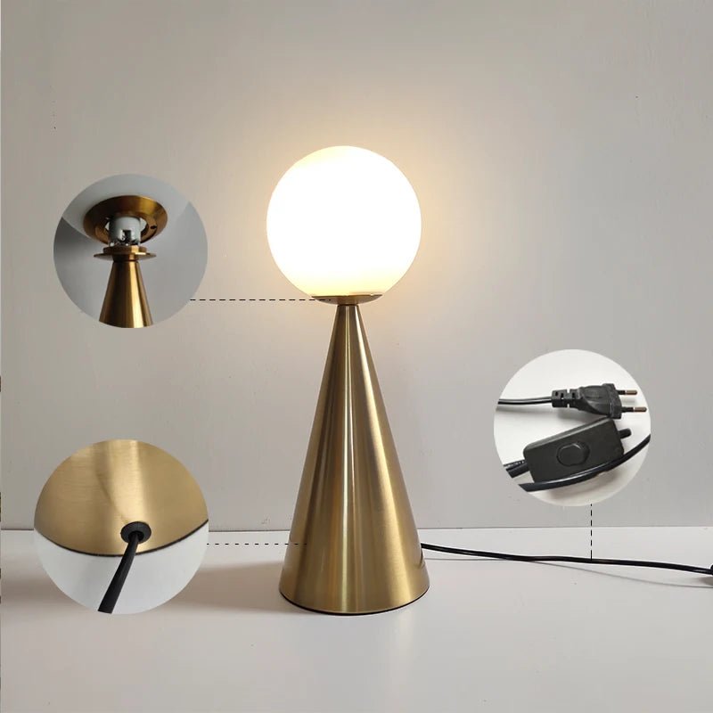 JadeedGlow | Elegant Playful Golden Glass Table Lamp for Bedroom and Living Room 6