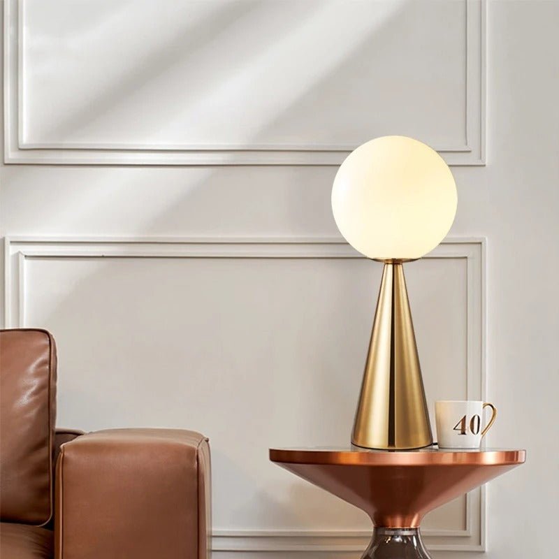 JadeedGlow | Elegant Playful Golden Glass Table Lamp for Bedroom and Living Room 7