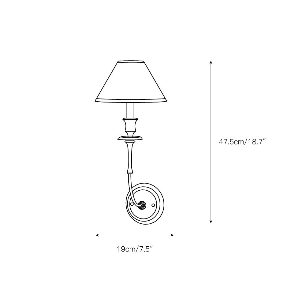 Freyza | Vedoror Vintage Industrial Brass Fabric Wall Light – Industrial Bedroom Hallway
