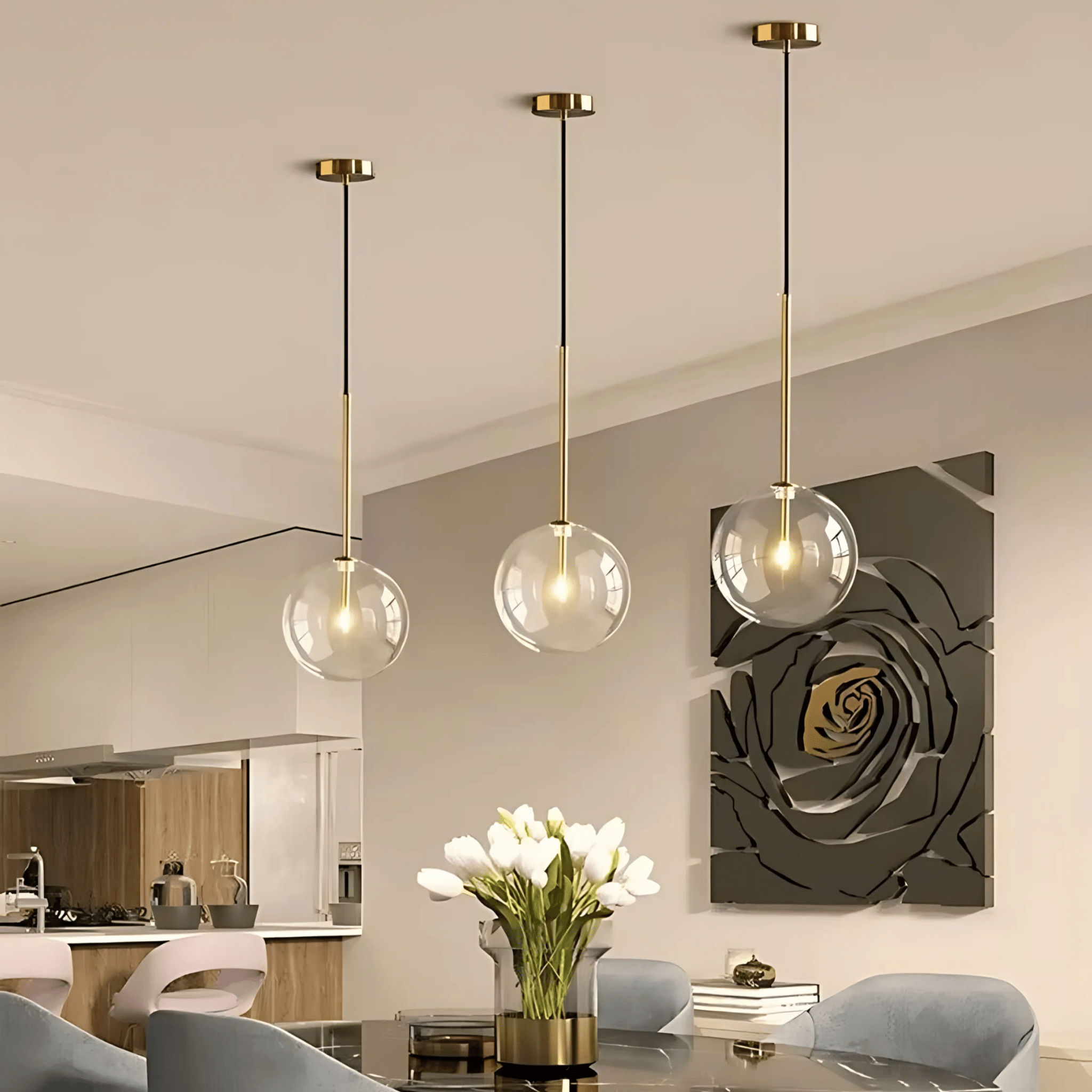 Freyza - JasperGlow | Elegant Modern Glass Kitchen Pendant Light Fixture