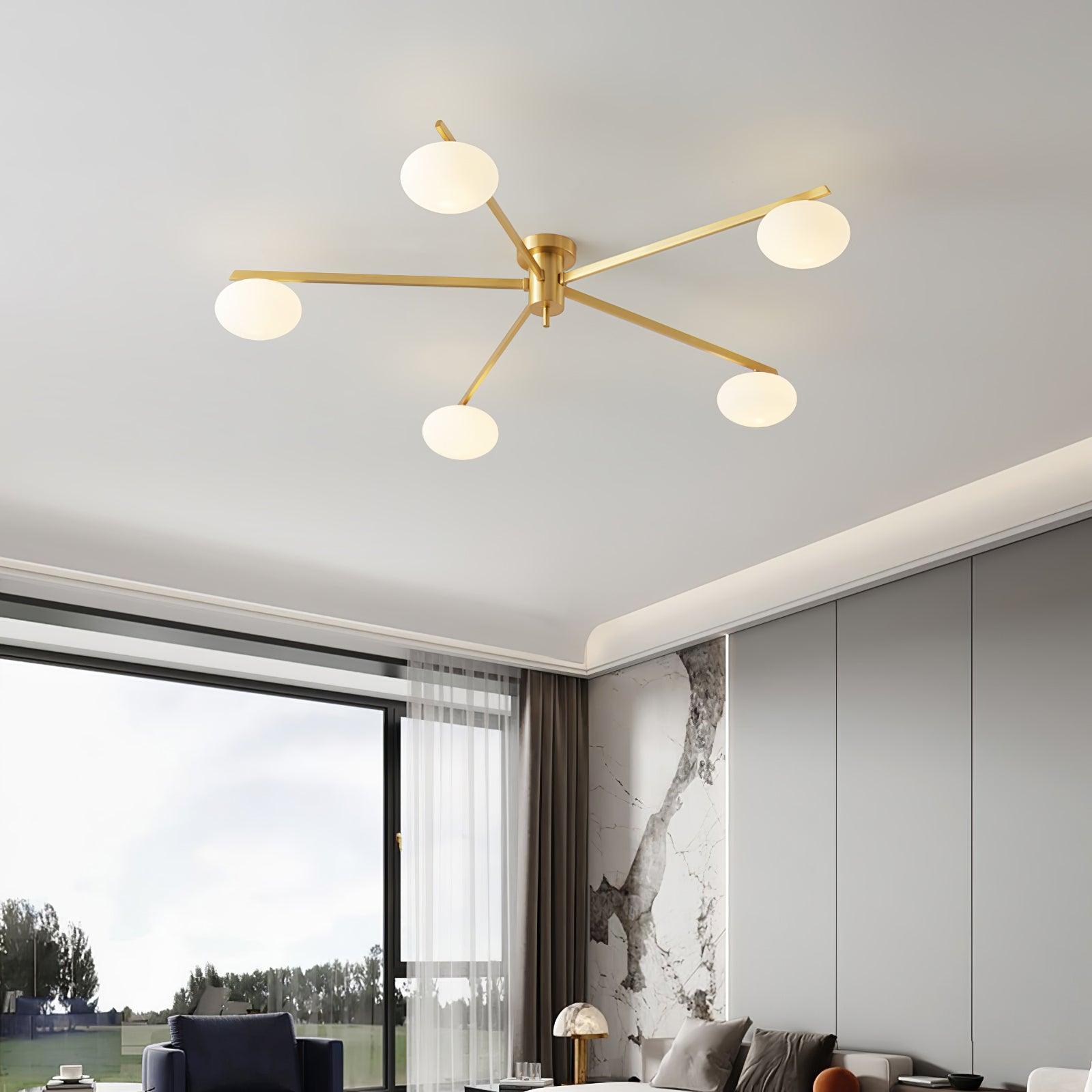 Freyza | Plafonnier affleurant en verre noir – Moderne, pour chambre, couloir et cuisine