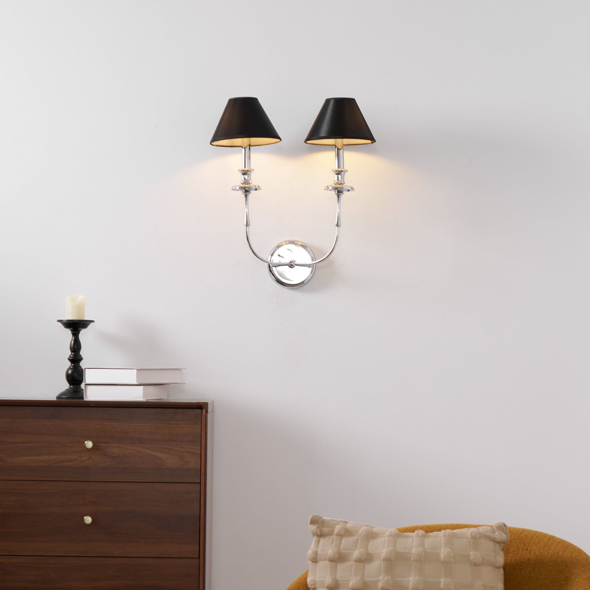 Freyza | Vedoror Vintage Industrial Brass Fabric Wall Light – Industrial Bedroom Hallway
