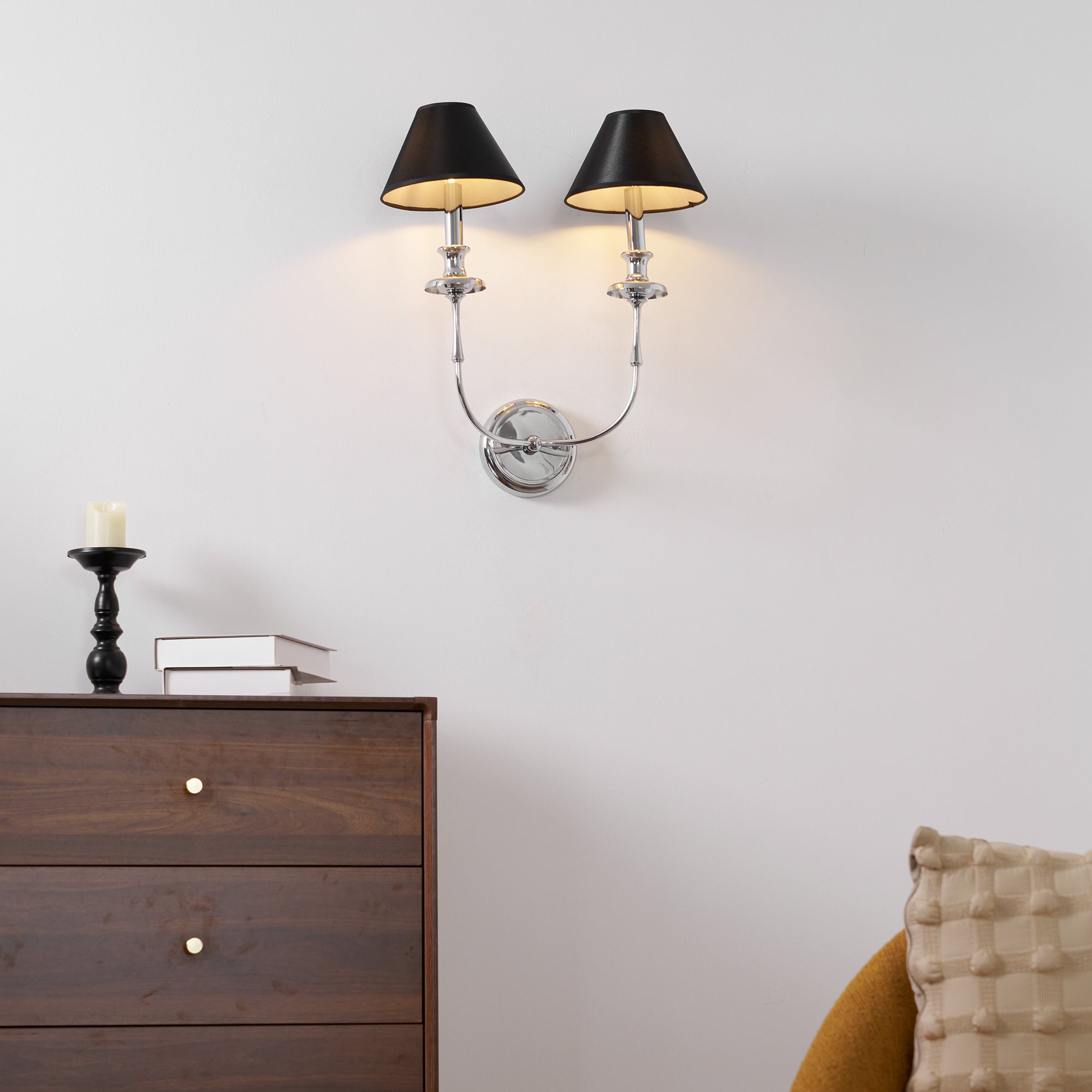 Freyza | Vedoror Vintage Industrial Brass Fabric Wall Light – Industrial Bedroom Hallway