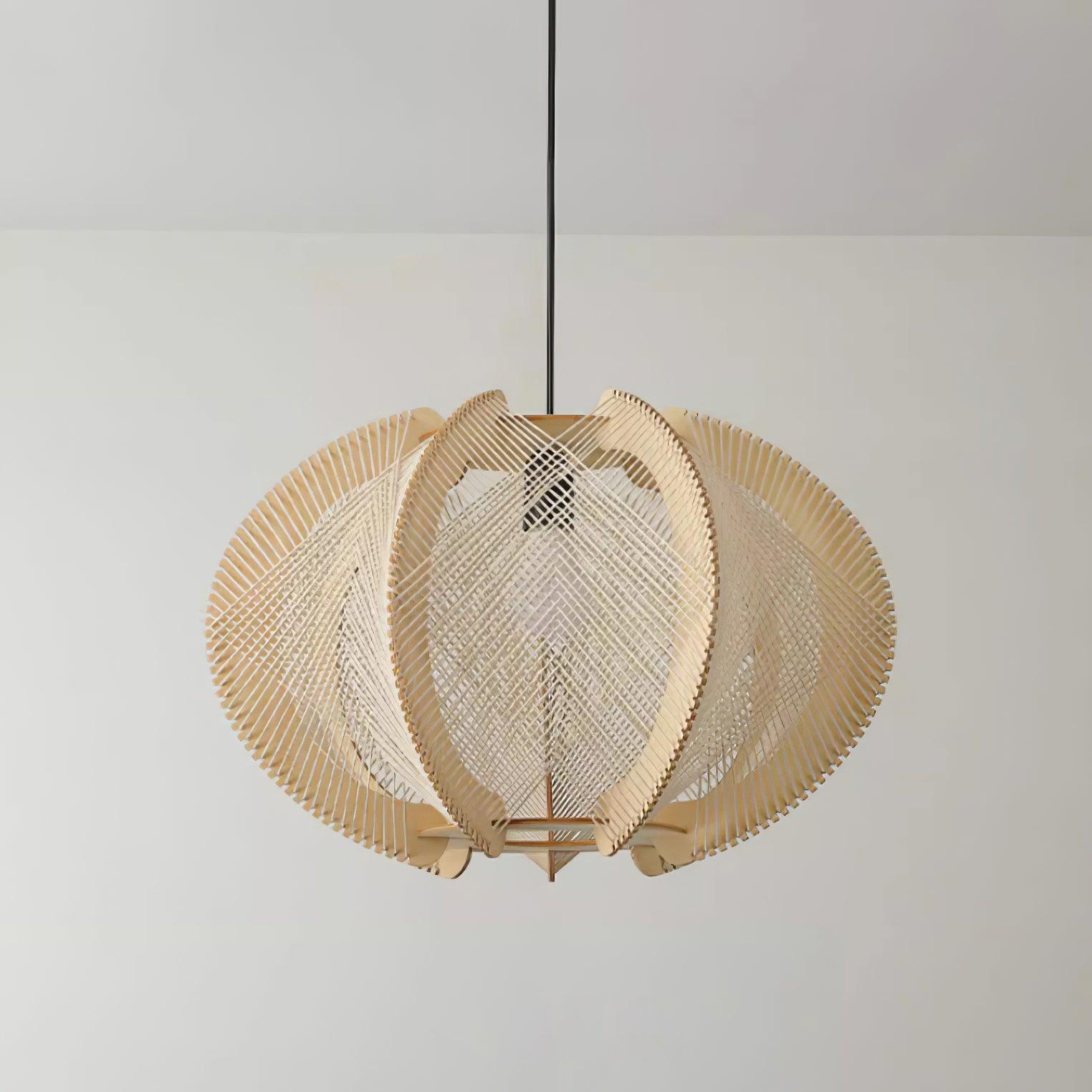 Freyza | Suspension en tissu, bois et abat-jour en tissu – Cuisine, salle à manger