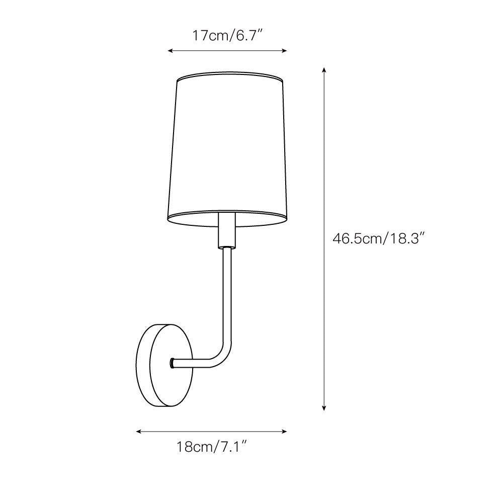 Freyza | Orvynia Brass Fabric Brass Fabric Wall Light – Bedroom Hallway