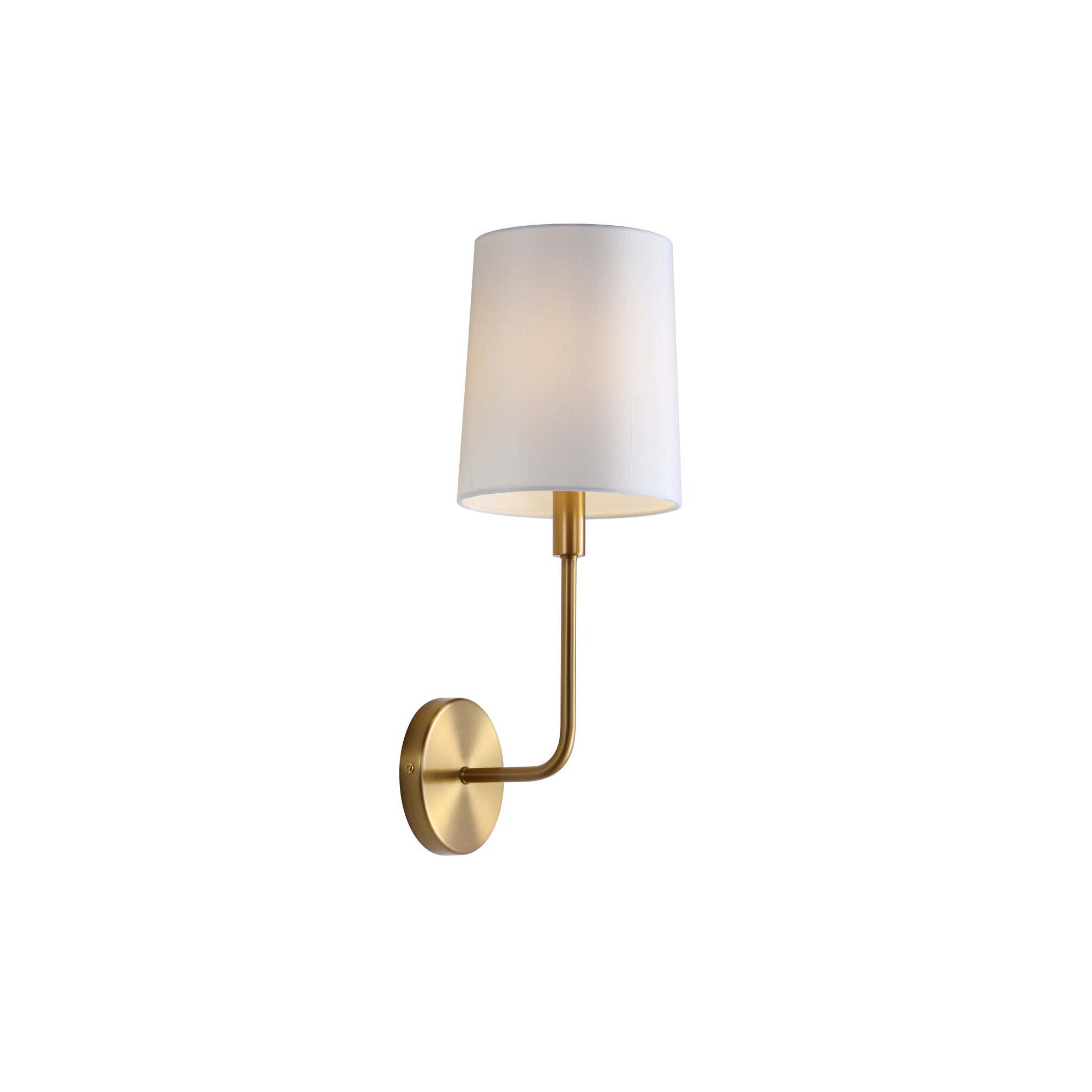Freyza | Orvynia Brass Fabric Brass Fabric Wall Light – Bedroom Hallway