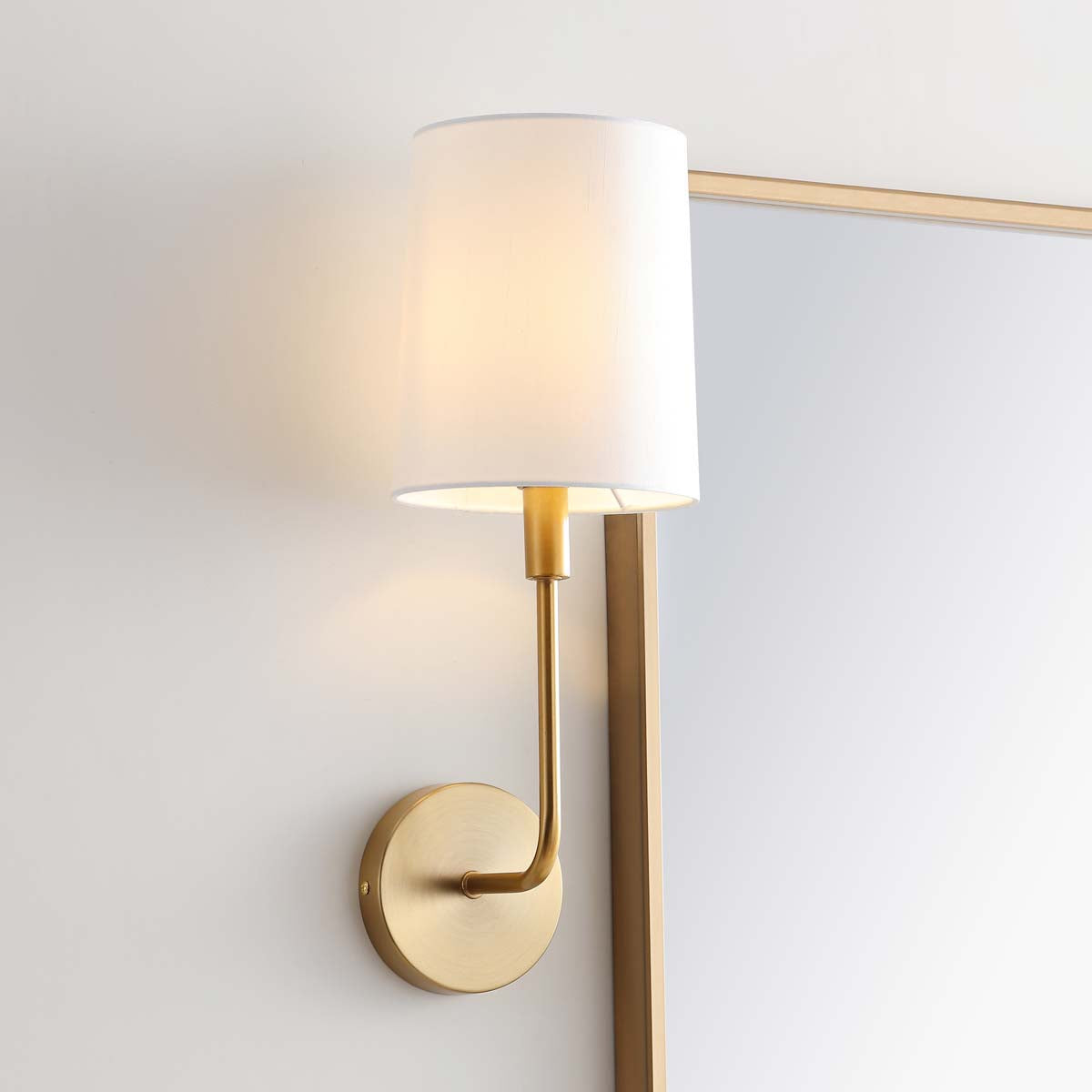 Freyza | Orvynia Brass Fabric Brass Fabric Wall Light – Bedroom Hallway