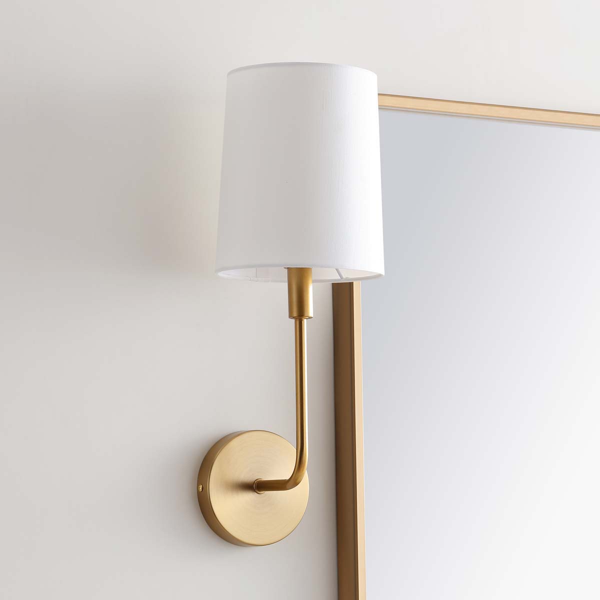Freyza | Orvynia Brass Fabric Brass Fabric Wall Light – Bedroom Hallway
