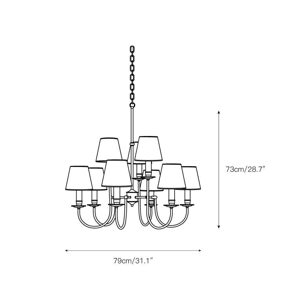 Freyza | Vilorira Vintage Brass Brass Fabric Chandelier – Vintage Dining Room Living Room