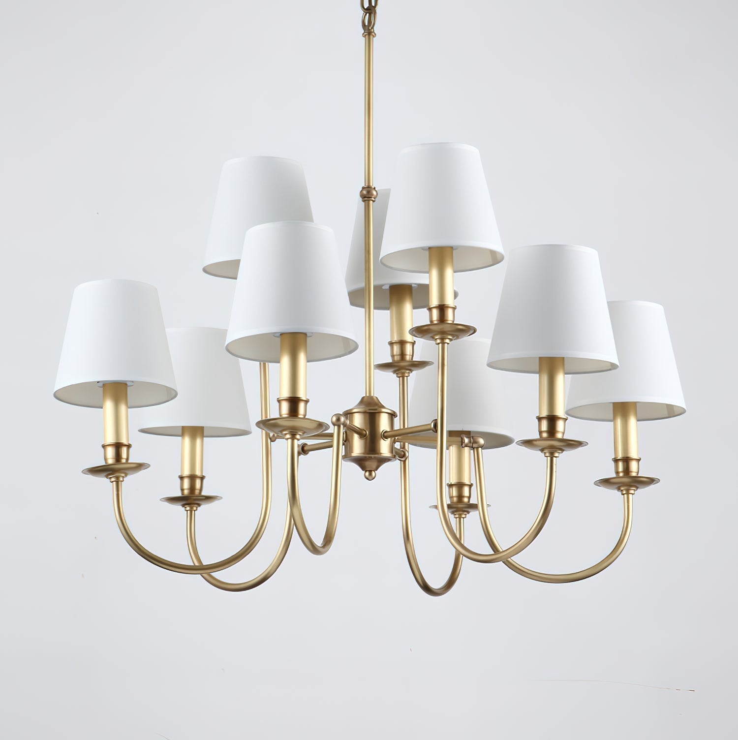 Freyza | Vilorira Vintage Brass Brass Fabric Chandelier – Vintage Dining Room Living Room