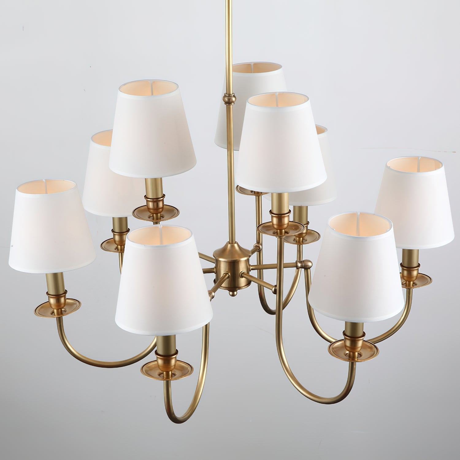 Freyza | Vilorira Vintage Brass Brass Fabric Chandelier – Vintage Dining Room Living Room