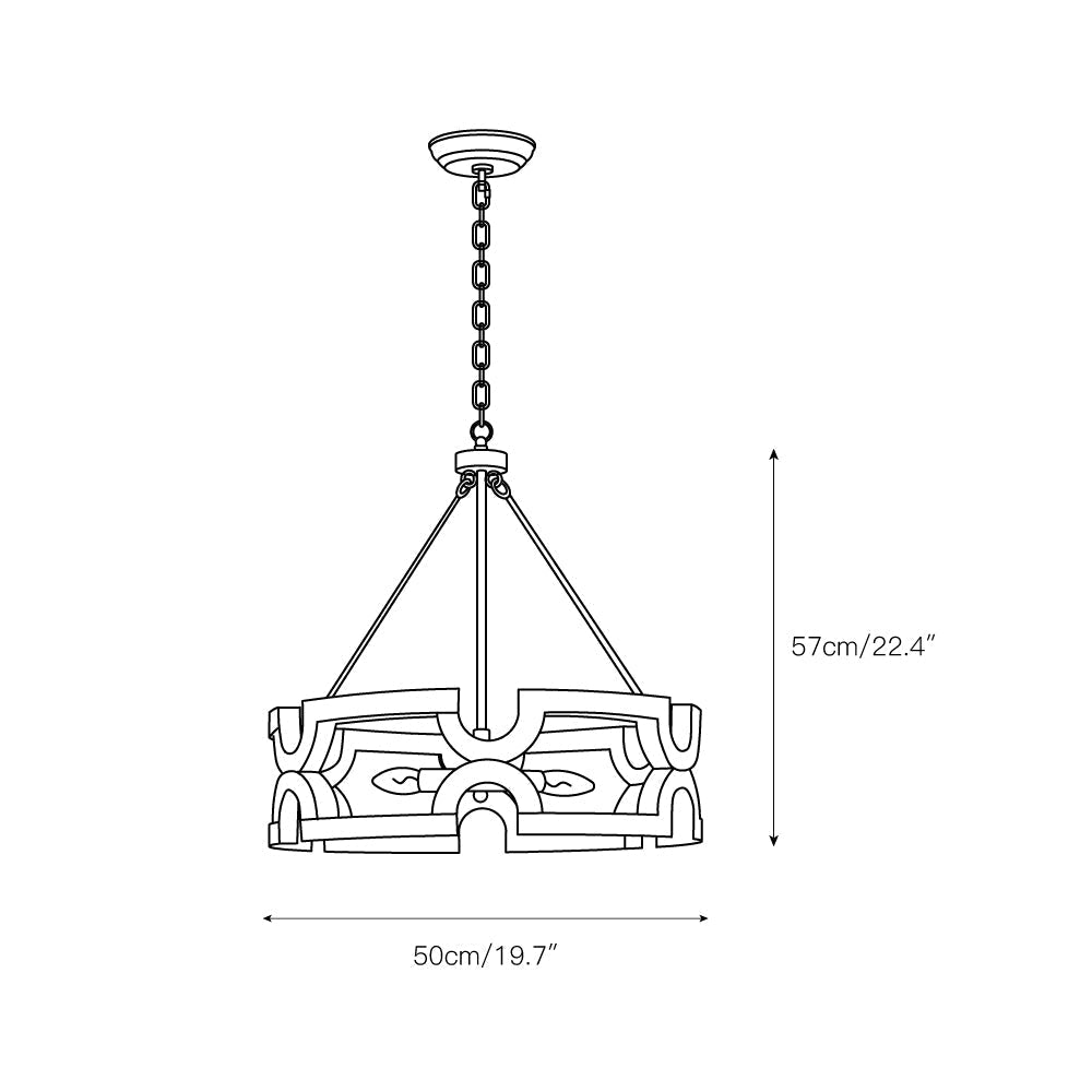 Freyza | Evelan Hand-carved Wood Wood Chandelier – Dining Room Living Room