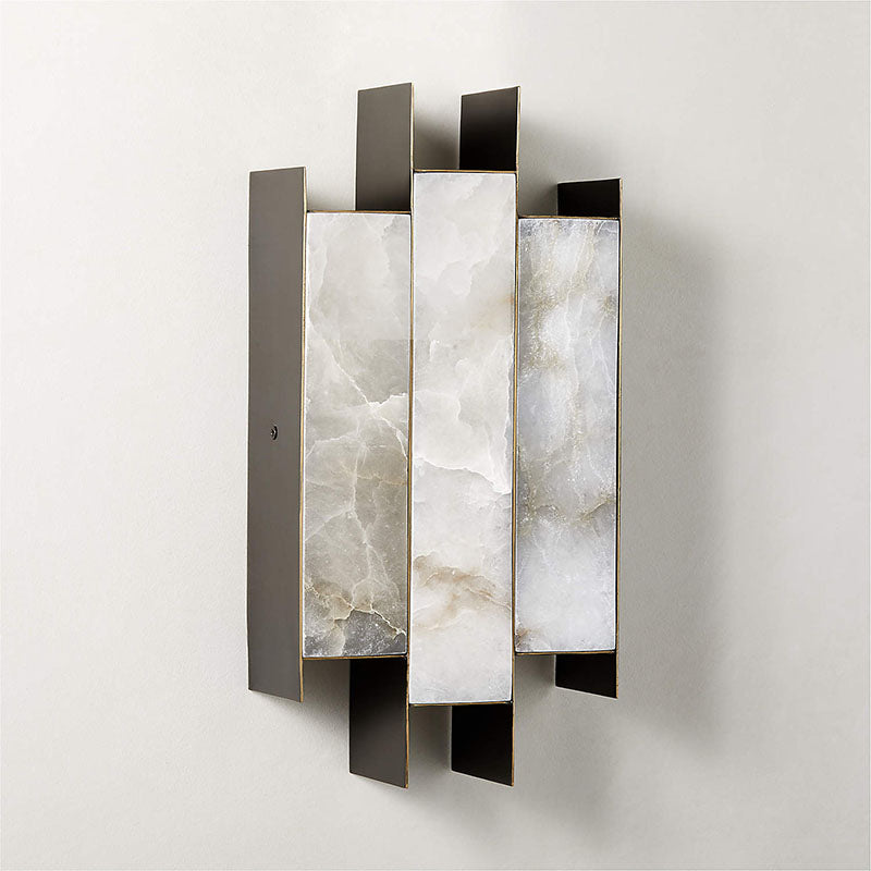Freyza | Vavynor Brass Alabaster Brass Wall Light – Bedroom Hallway