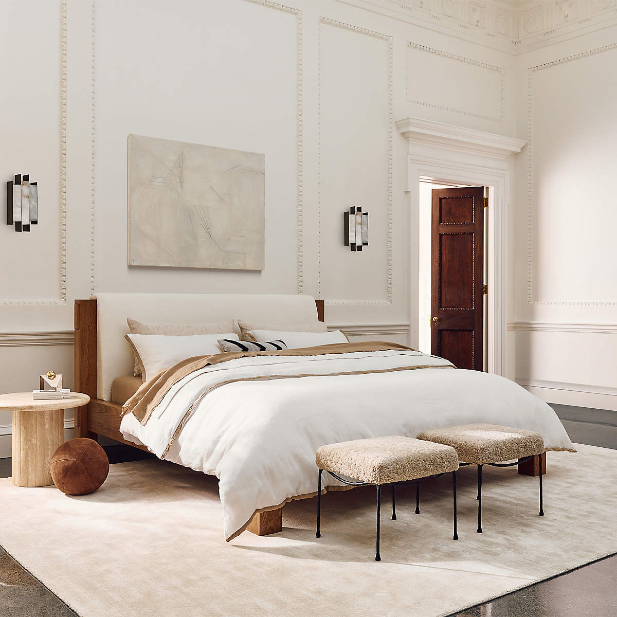 Freyza | Vavynor Brass Alabaster Brass Wall Light – Bedroom Hallway
