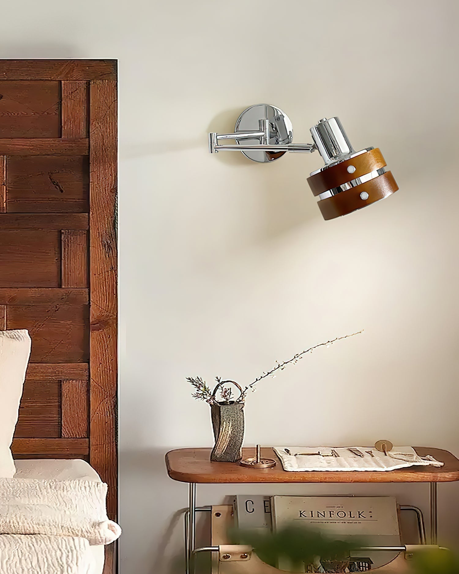 Freyza | Applique murale en métal et bois – style mi-siècle pour chambre et couloir