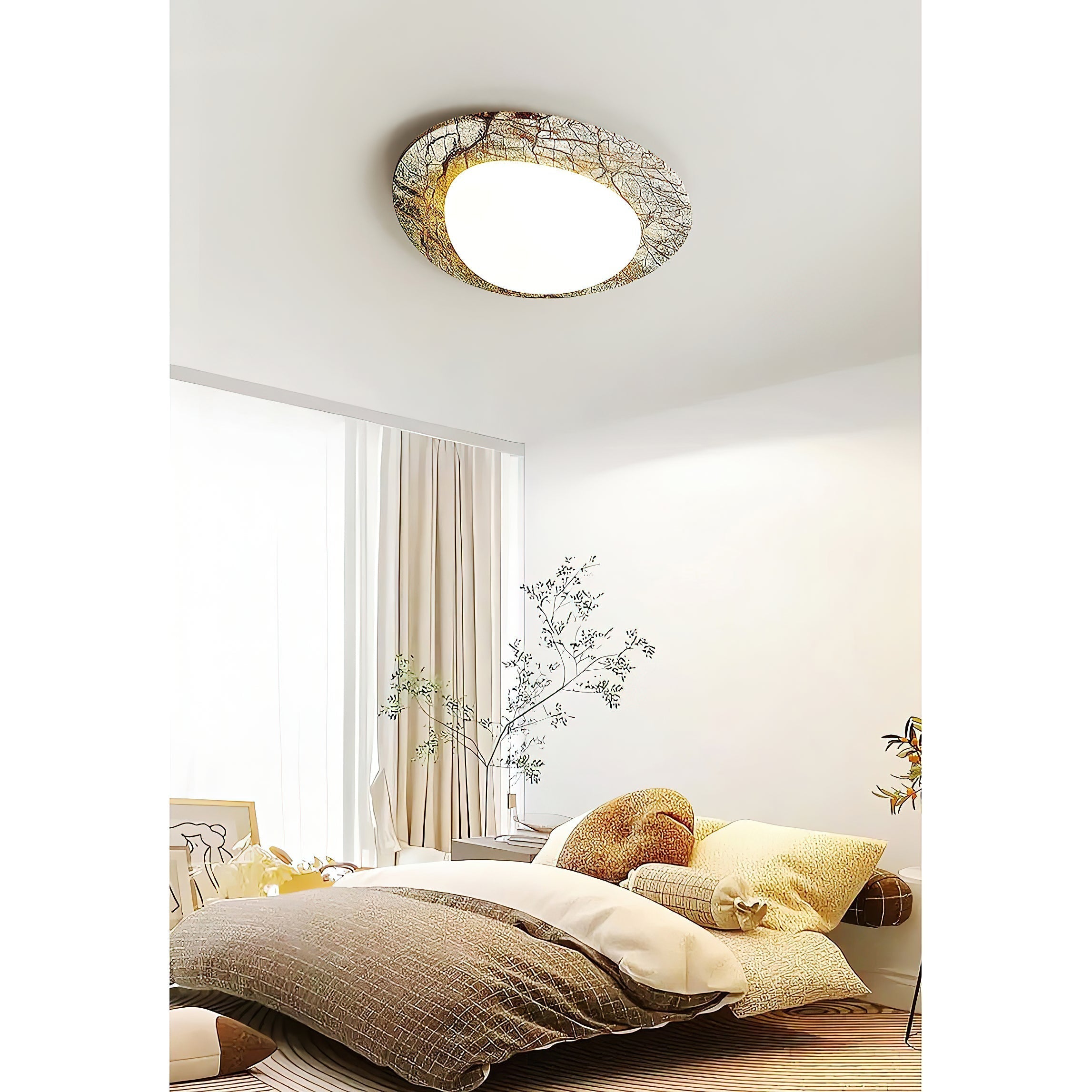 Freyza | Cishaora Deckenleuchte aus weißem Marmor – Schlafzimmer, Wohnzimmer