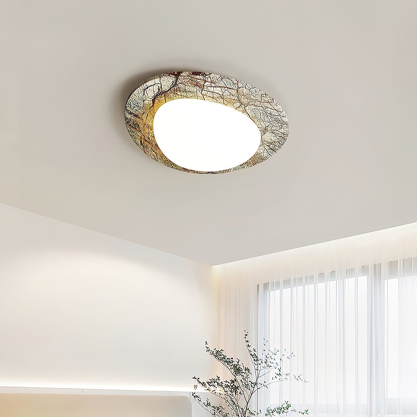 Freyza | Cishaora Deckenleuchte aus weißem Marmor – Schlafzimmer, Wohnzimmer