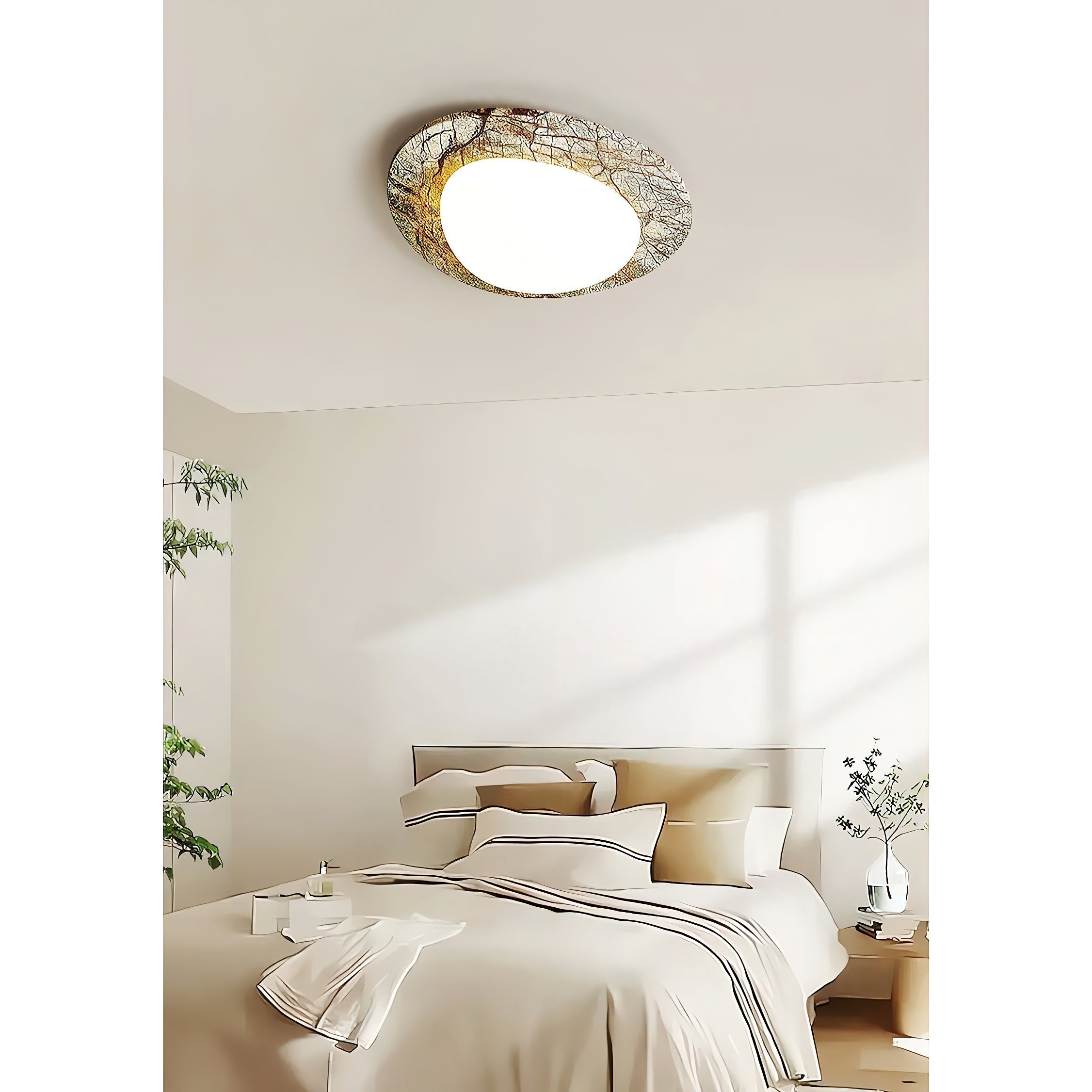 Freyza | Cishaora Deckenleuchte aus weißem Marmor – Schlafzimmer, Wohnzimmer