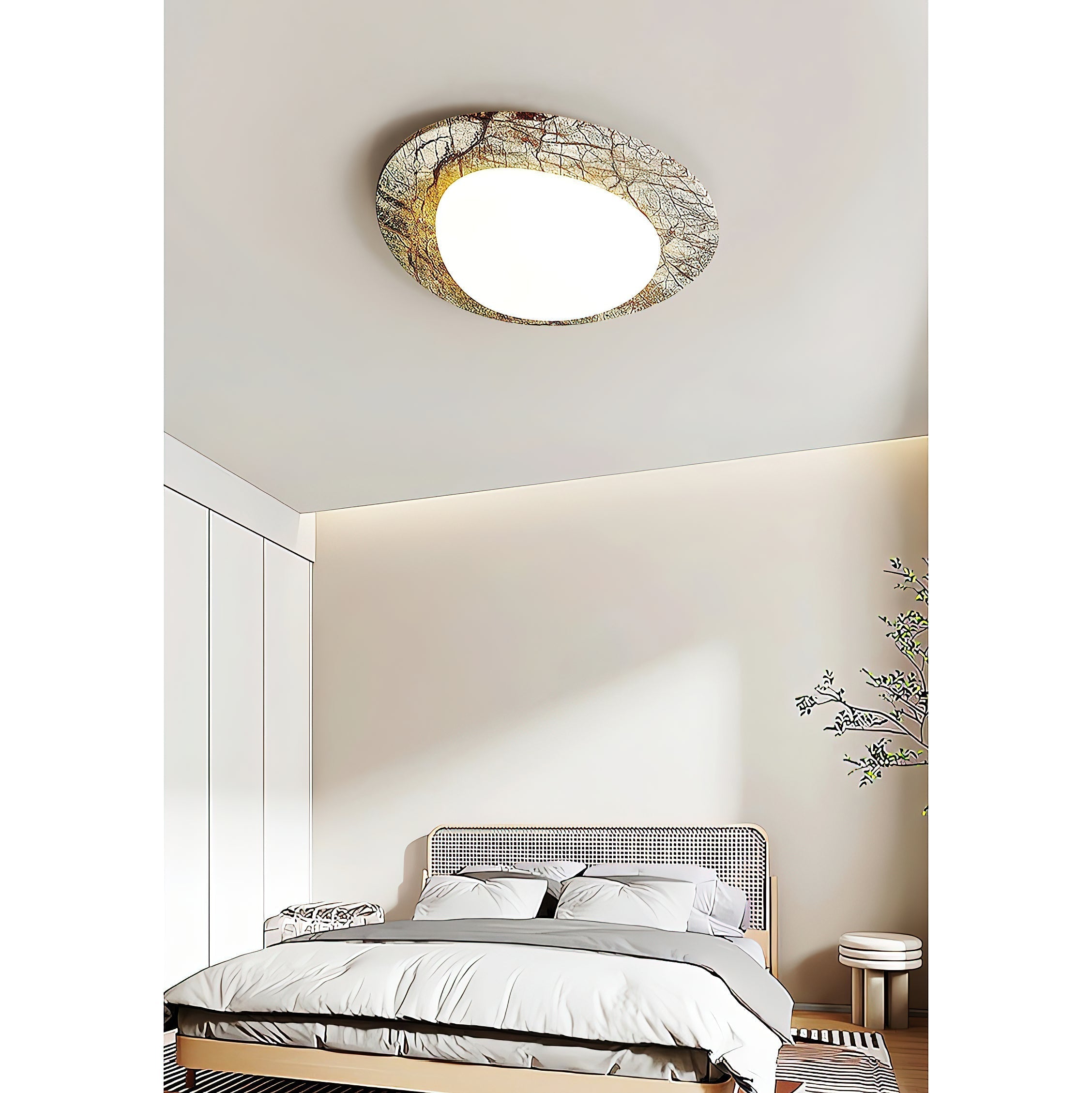 Freyza | Cishaora Deckenleuchte aus weißem Marmor – Schlafzimmer, Wohnzimmer