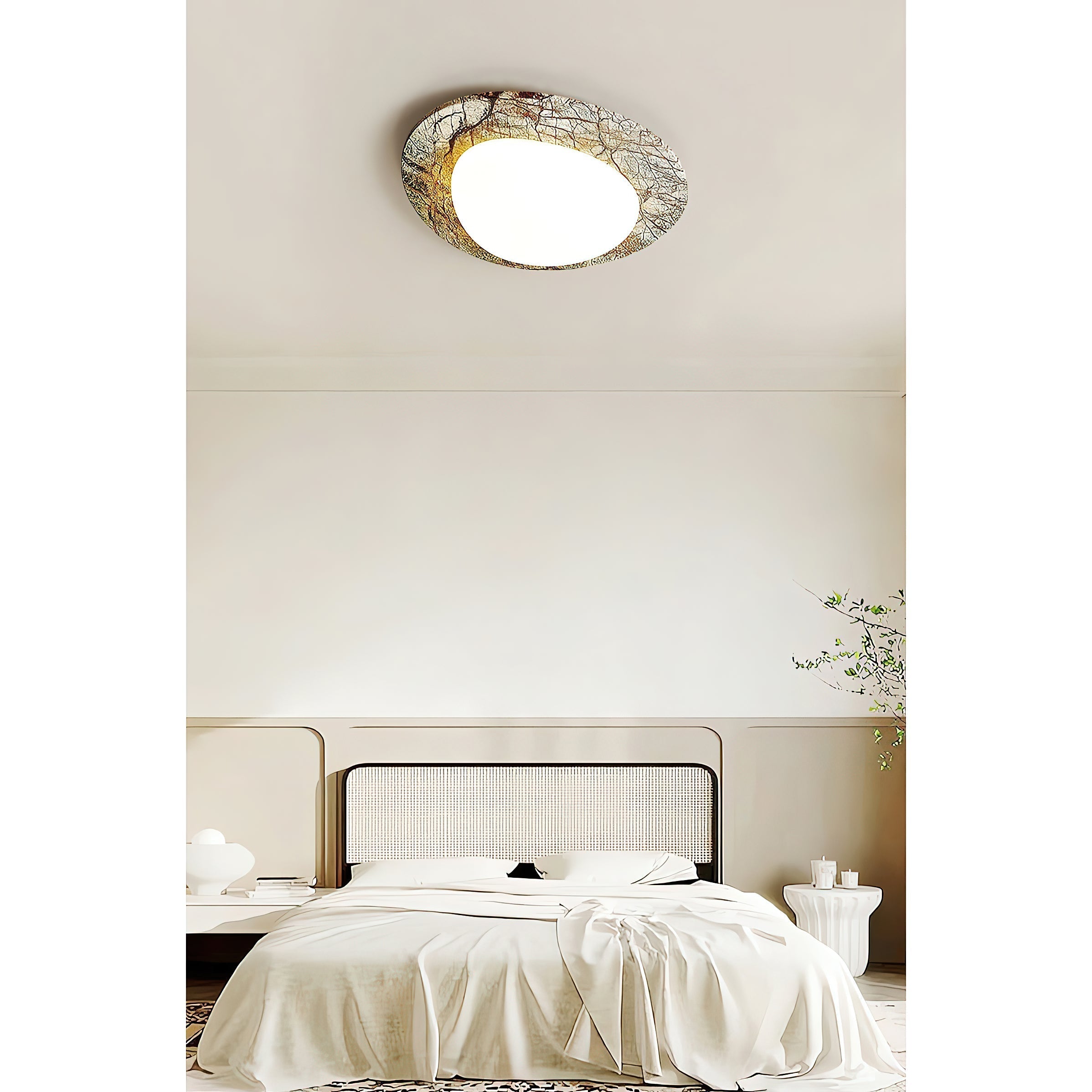 Freyza | Cishaora Deckenleuchte aus weißem Marmor – Schlafzimmer, Wohnzimmer