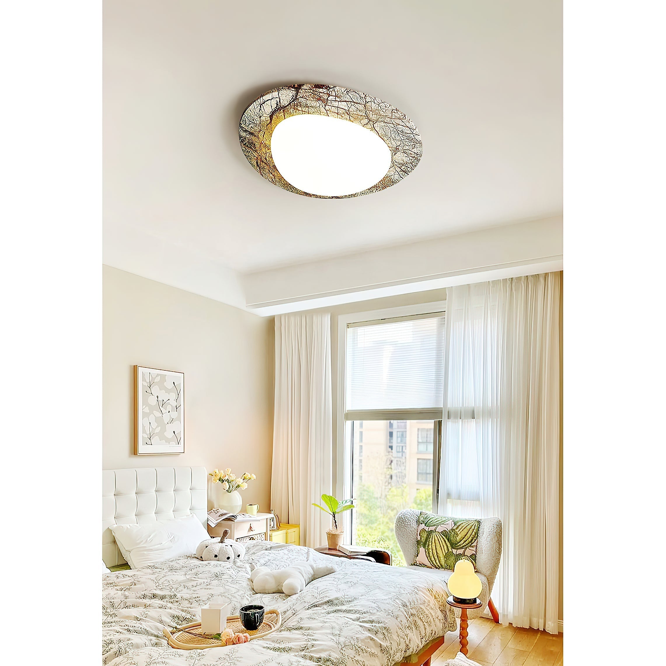Freyza | Cishaora Deckenleuchte aus weißem Marmor – Schlafzimmer, Wohnzimmer