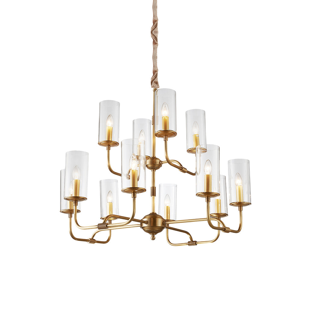 Freyza | Araeos Postmodern Luxury Brass Glass Chandelier – Modern Dining Room Living Room