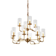 Freyza | Araeos Postmodern Luxury Brass Glass Chandelier – Modern Dining Room Living Room