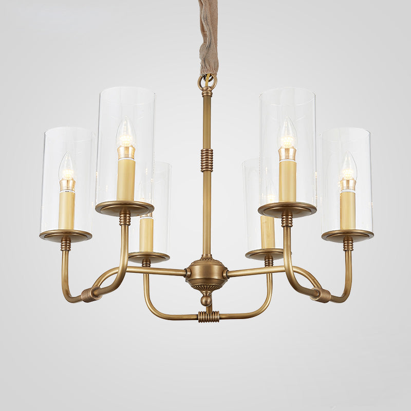 Freyza | Araeos Postmodern Luxury Brass Glass Chandelier – Modern Dining Room Living Room