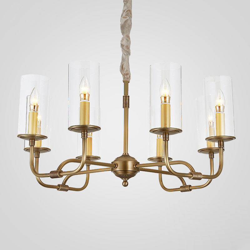 Freyza | Araeos Postmodern Luxury Brass Glass Chandelier – Modern Dining Room Living Room
