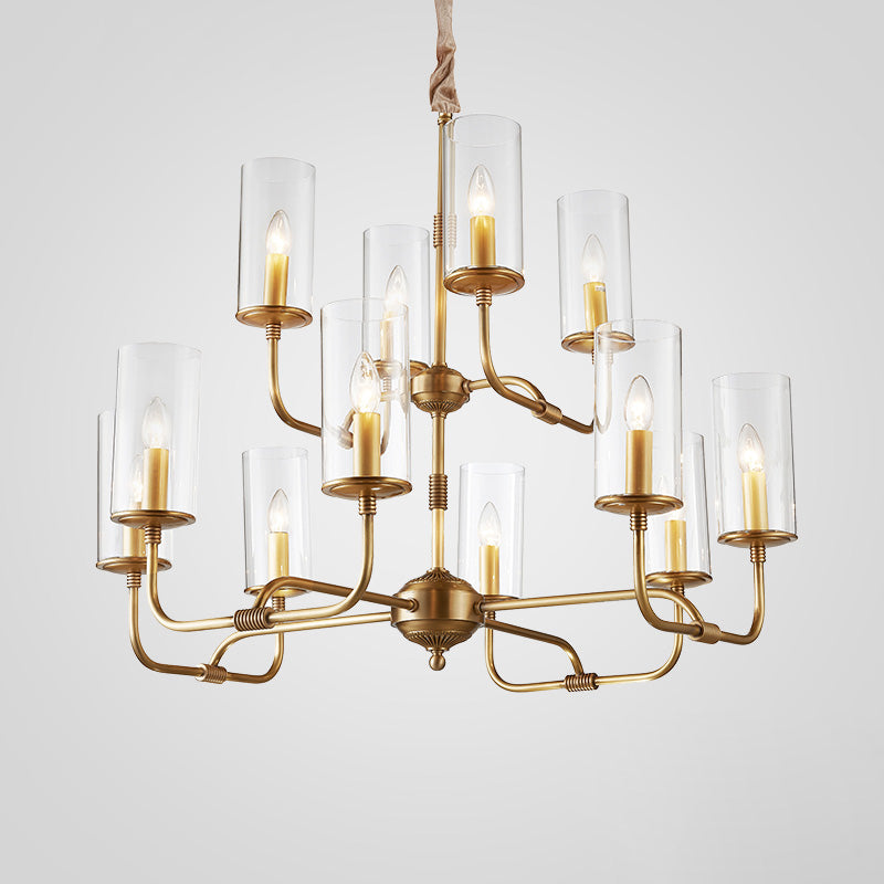 Freyza | Araeos Postmodern Luxury Brass Glass Chandelier – Modern Dining Room Living Room