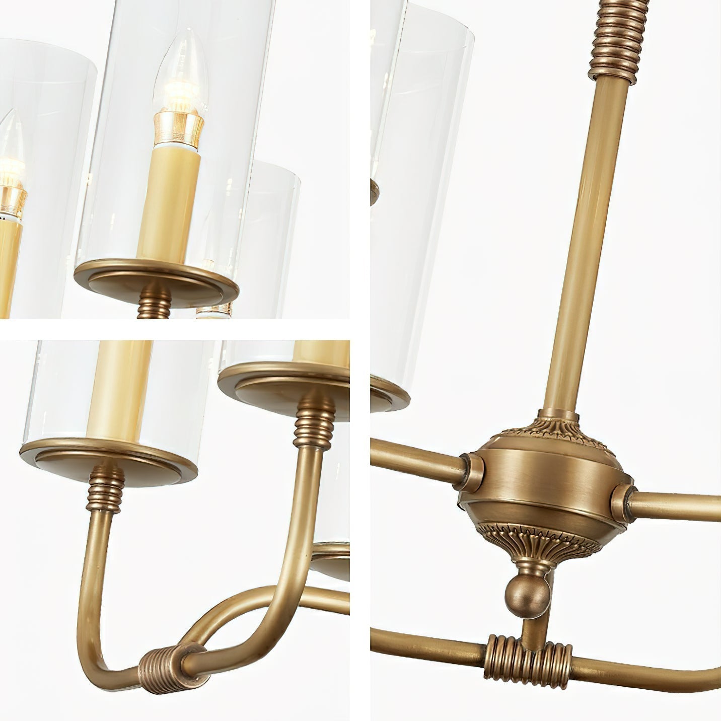 Freyza | Araeos Postmodern Luxury Brass Glass Chandelier – Modern Dining Room Living Room