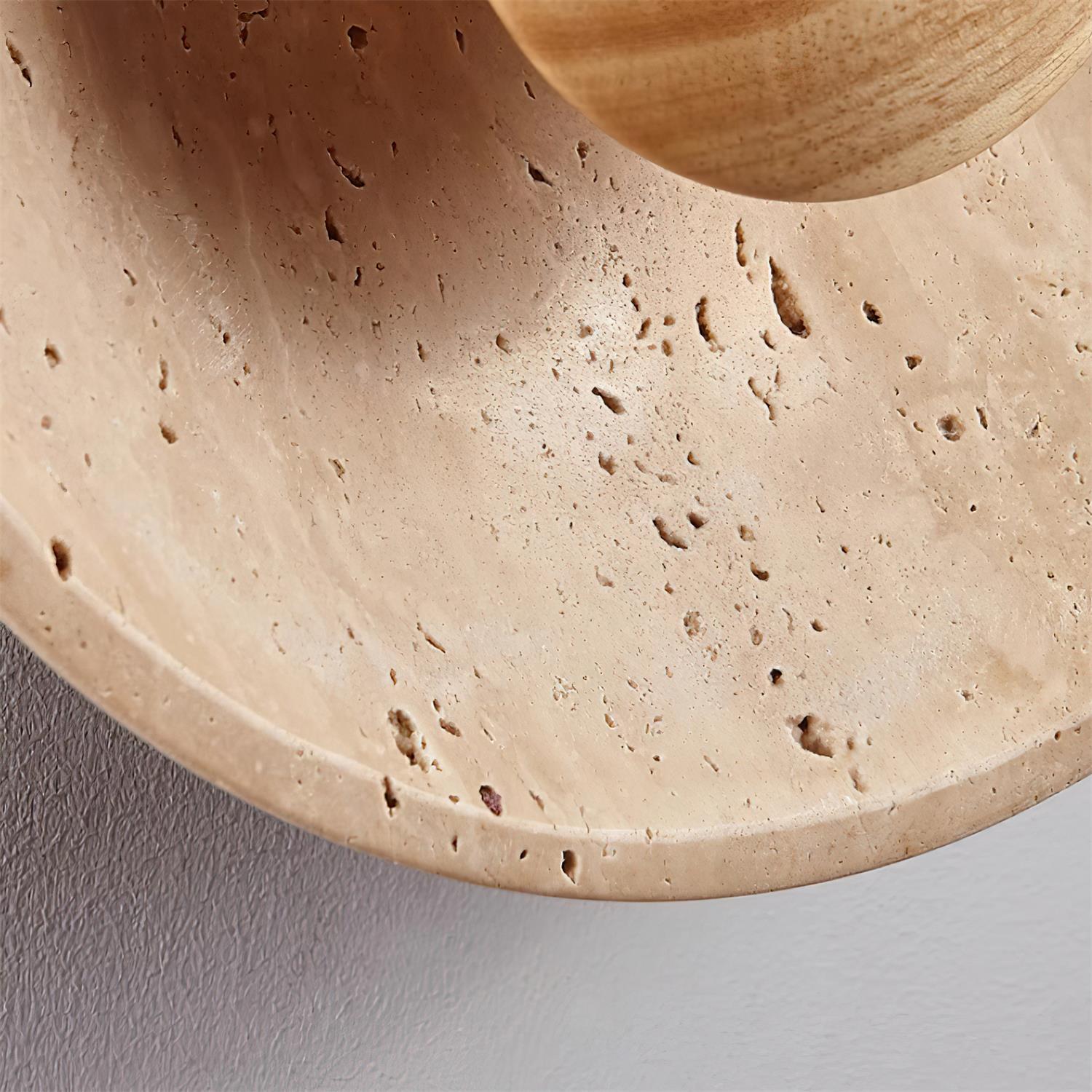 Freyza | Applique murale d’intérieur en bois et travertin Gionne – Chambre, salon