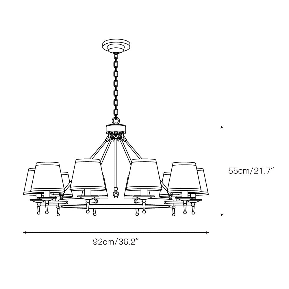 Freyza | Erveliel Vintage Luxury Brass Fabric Chandelier – Vintage Dining Room Living Room