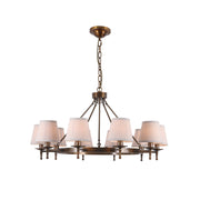 Freyza | Erveliel Vintage Luxury Brass Fabric Chandelier – Vintage Dining Room Living Room