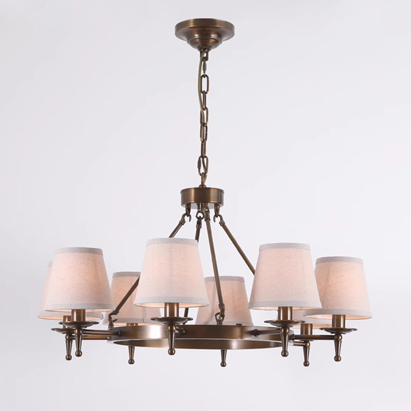 Freyza | Erveliel Vintage Luxury Brass Fabric Chandelier – Vintage Dining Room Living Room