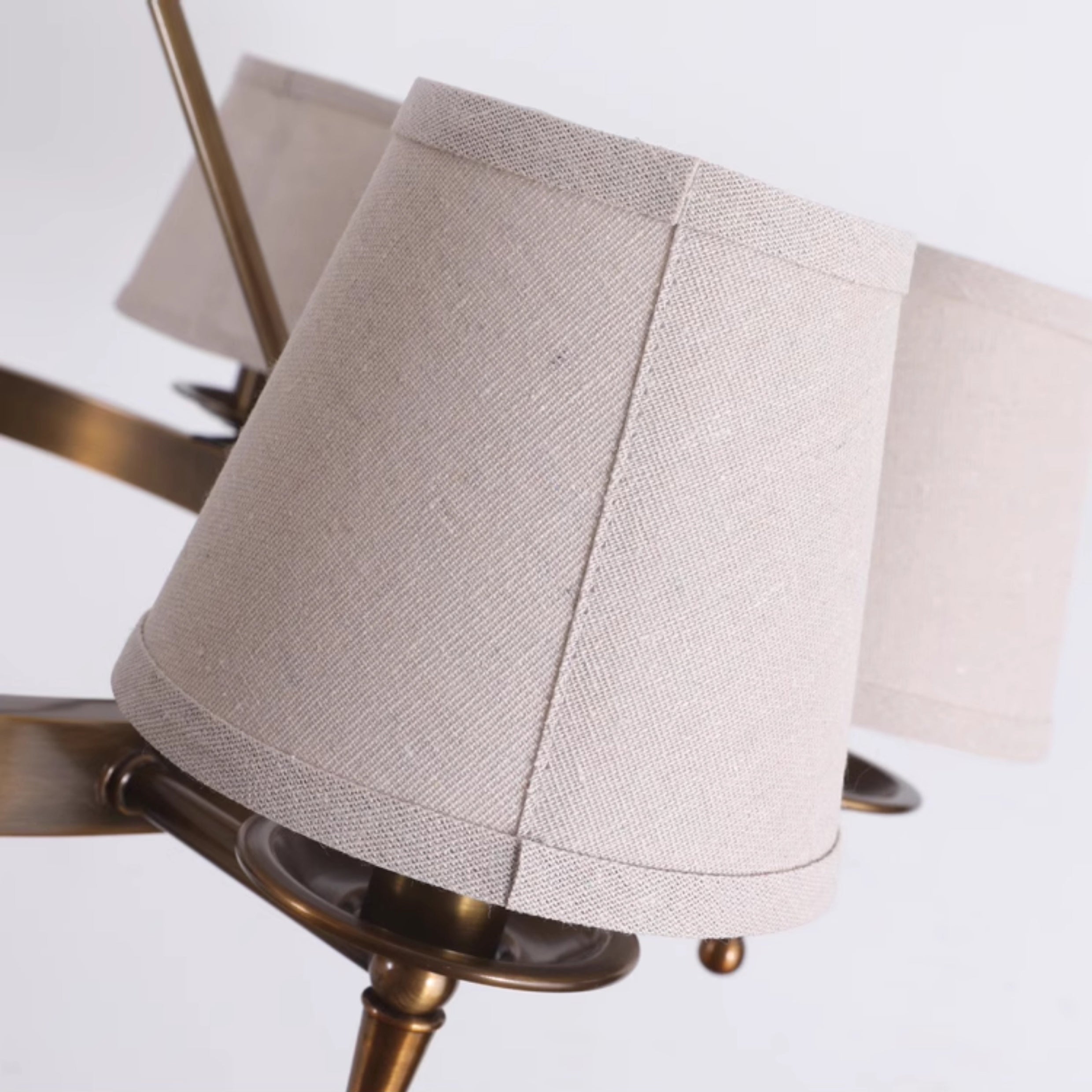 Freyza | Erveliel Vintage Luxury Brass Fabric Chandelier – Vintage Dining Room Living Room