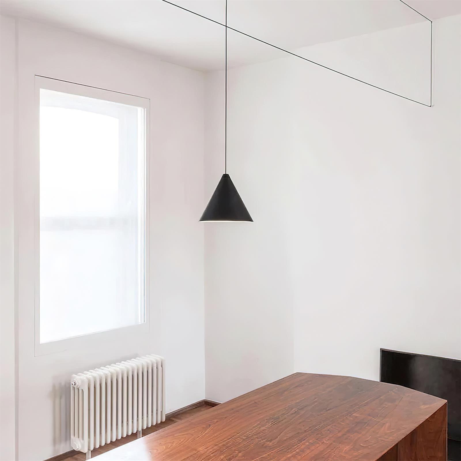 Freyza | Suspension conique noire, luminaire suspendu noir – Cuisine industrielle, salle à manger