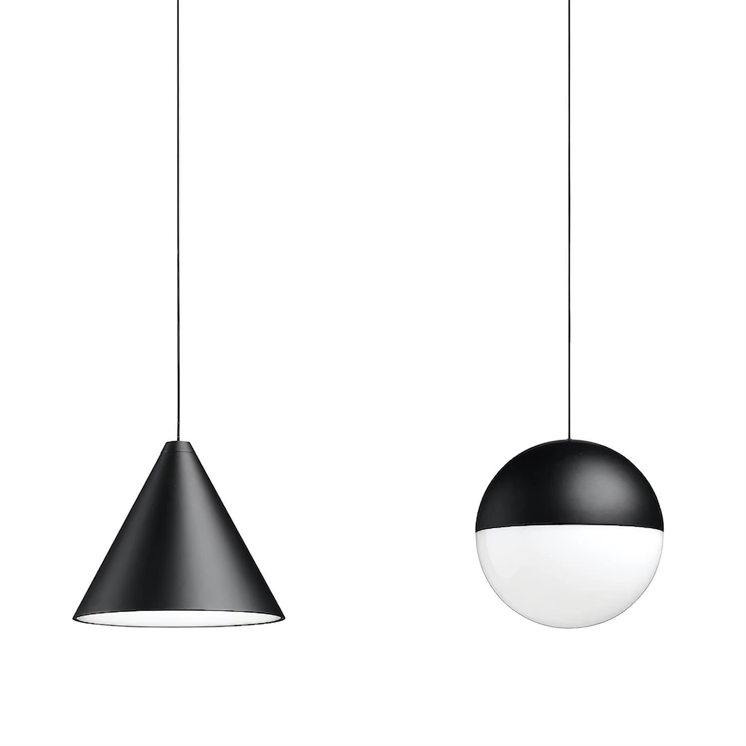 Freyza | Suspension conique noire, luminaire suspendu noir – Cuisine industrielle, salle à manger