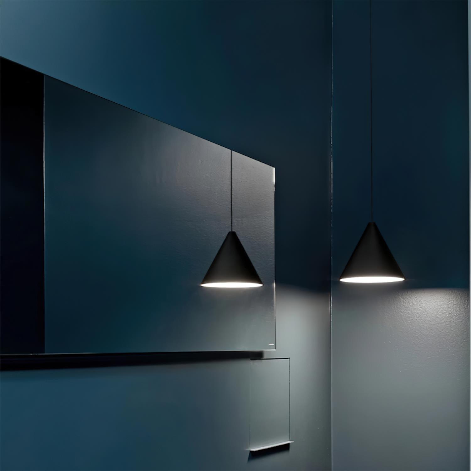 Freyza | Suspension conique noire, luminaire suspendu noir – Cuisine industrielle, salle à manger