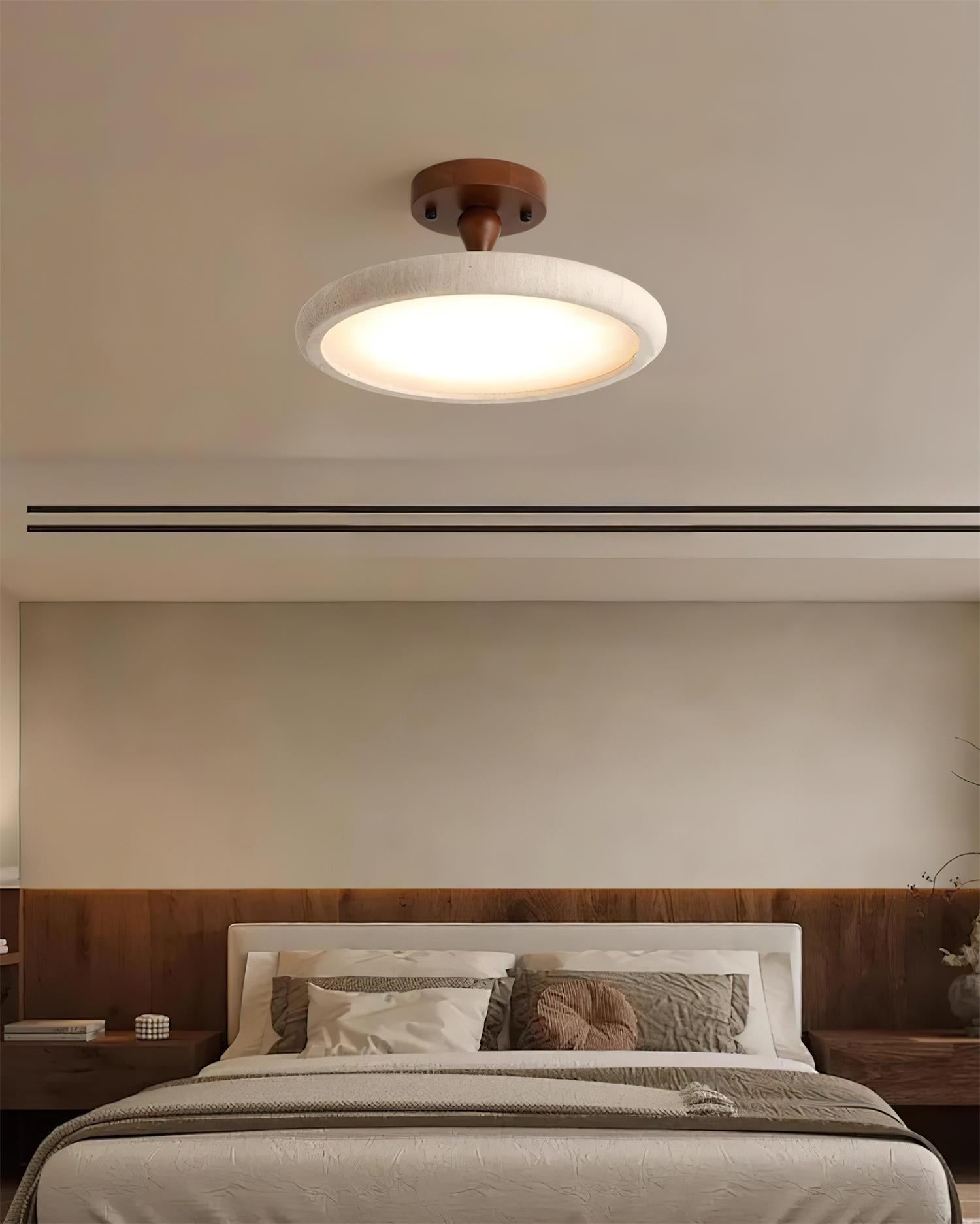 Freyza | Plafonnier semi-encastré en travertin Dovai – chambre, couloir, cuisine