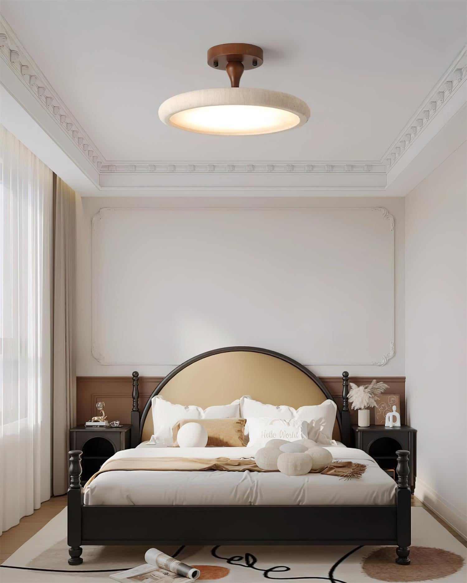 Freyza | Plafonnier semi-encastré en travertin Dovai – chambre, couloir, cuisine