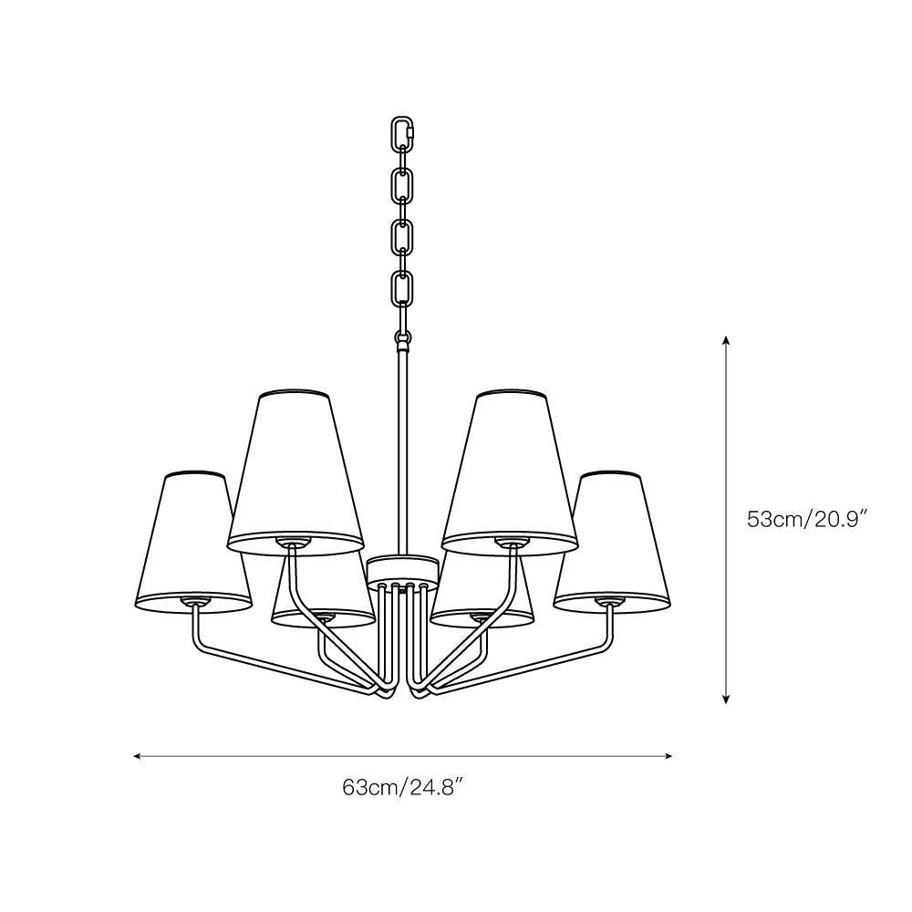 Freyza | Aurdoreth Vintage Industrial Brass Fabric Chandelier – Industrial Dining Room Living Room