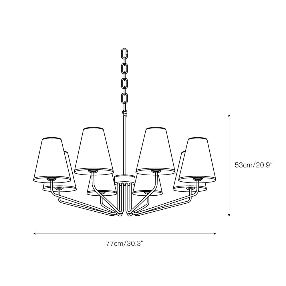 Freyza | Aurdoreth Vintage Industrial Brass Fabric Chandelier – Industrial Dining Room Living Room